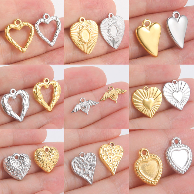 Stainless Steel Charms Love Red Heart Pendant  Stainless Steel Charms  Bracelets - Charms - Aliexpress